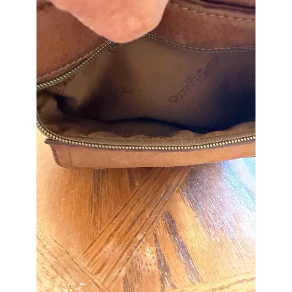 Vintage Fossil Caramel Brown Pebbled Leather Purse Shoulder Bag Crossbody #75082